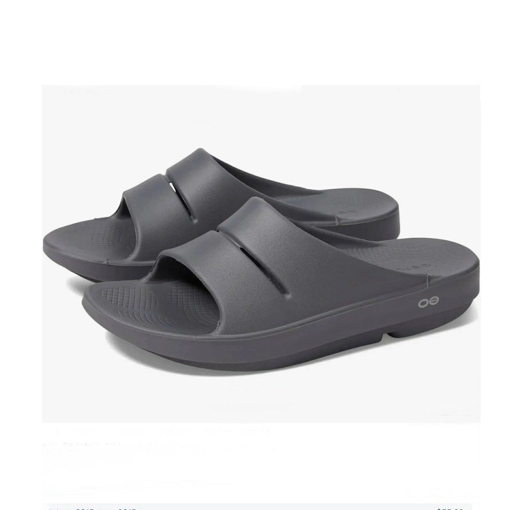 NWT OOFOS Cushy Foam Padding Slide Sandal Slate Gray Woman's 6 Men's 4